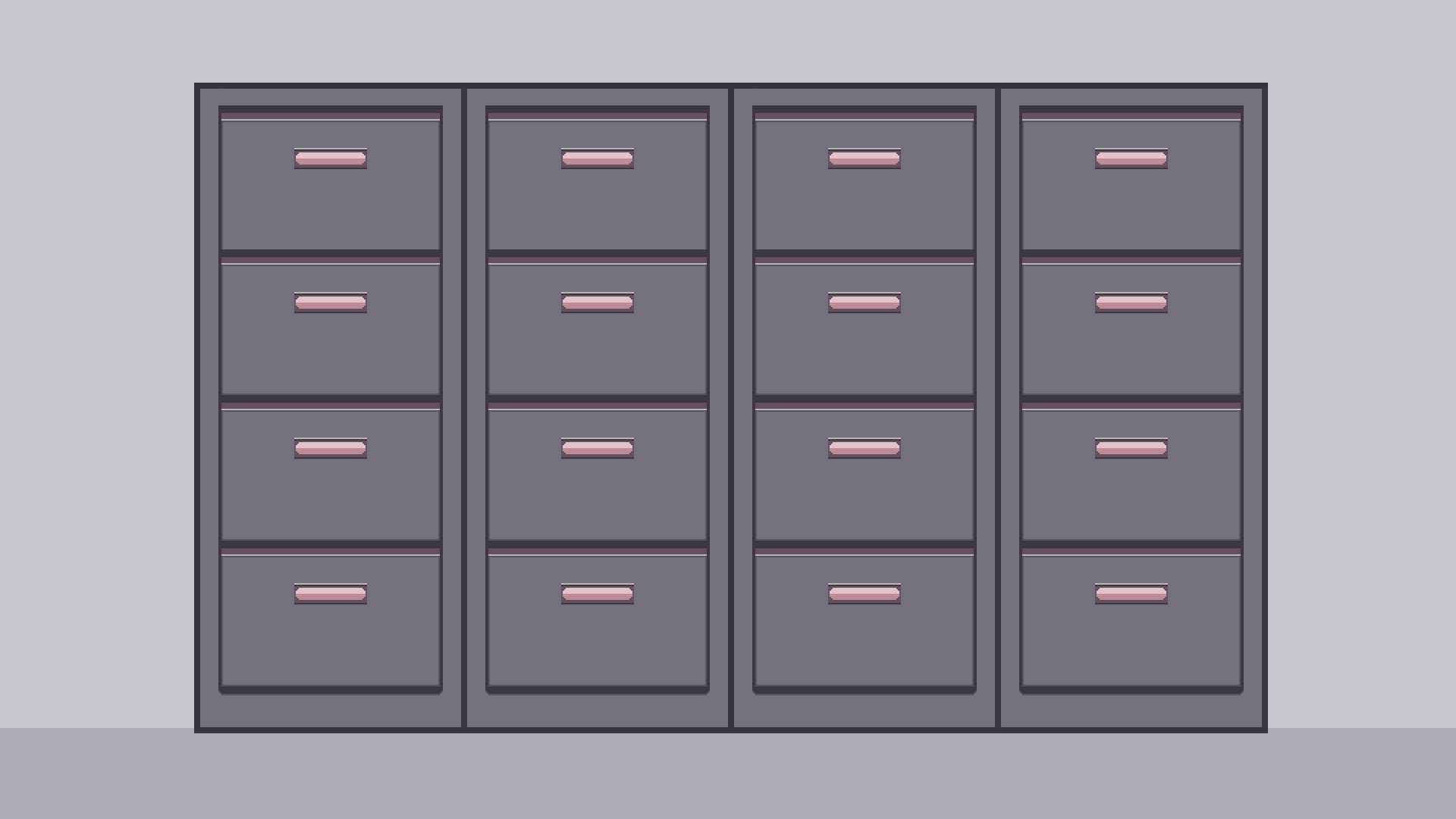 Representação da memória inicial vazia com gavetas sem etiquetas